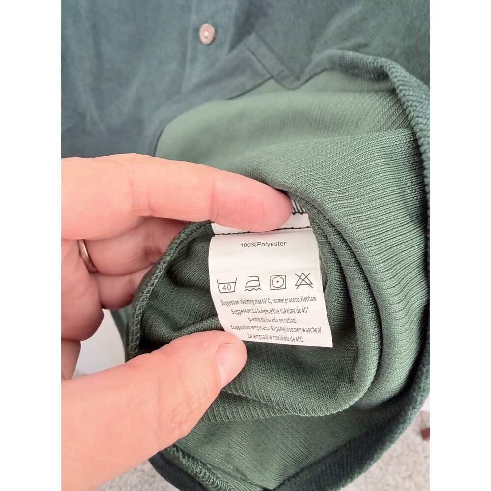 NWT COOFANDY Men’s Green Corduroy Long Sleeve Button-Down Shirt Size Large - Picture 5 of 8